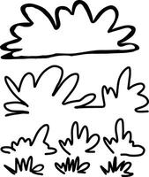 a set of doodles of grass and bushes illustration vector