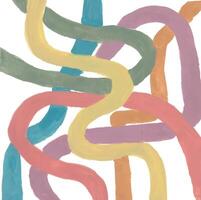 a painting of a colorful pattern of lines vector