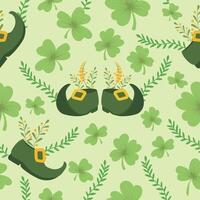 Seamless Pattern of St. Patrick's Day with leprechaun boots vector