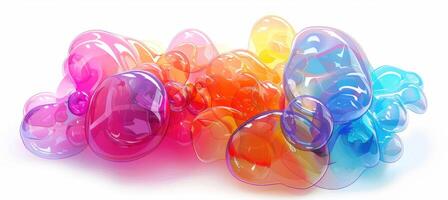 Colorful Speech Bubbles with Shiny Plastic Texture for Social and Conversational Themes photo