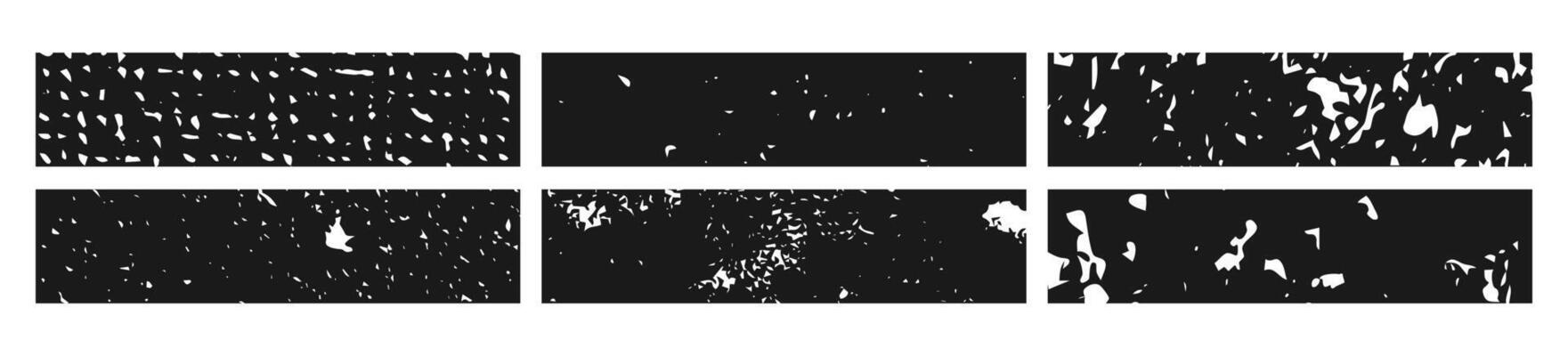 Set of black grunge banner. Abstract blanks in rectangle form on background. illustration