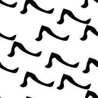 Seamless pattern with black sketch hand drawn squiggle shape on white . grunge texture. illustration vector