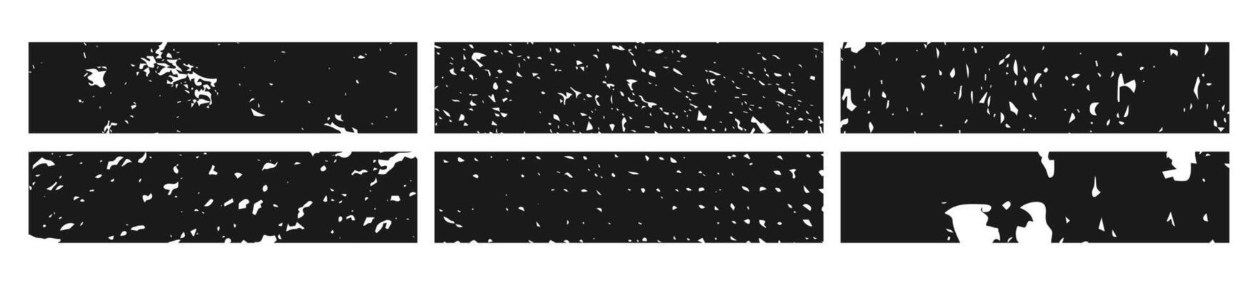 Set of black grunge banner. Abstract grainy blanks. illustration