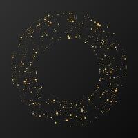 Abstract gold halftone dotted background. Gold glitter in circle form. Circle halftone dots. illustration vector
