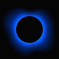Circle illuminate frame with gradient. Blue round neon banner vector