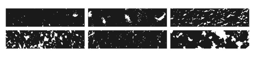 Set of black grunge banner. Abstract grainy in rectangle form on white background. illustration vector