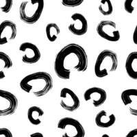 Seamless pattern with black sketch hand drawn brush scribble circles shape on white background. grunge texture vector