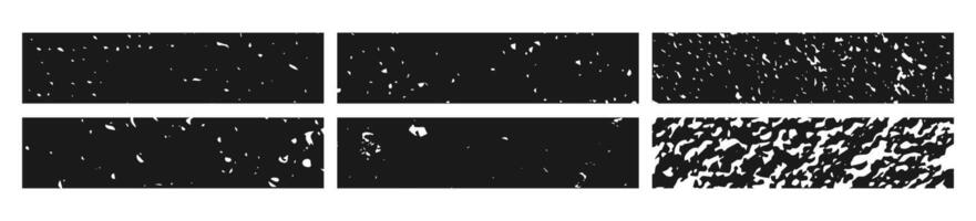 Set of black grunge banner. grainy blanks in rectangle form on white background. illustration vector