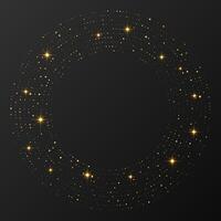Abstract gold halftone dotted background. Gold glitter pattern in circle form. Circle halftone dots. illustration vector