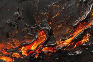 Dynamic Flow of Molten Metal in Precision Foundry with Dramatic Lighting for Industrial Design photo