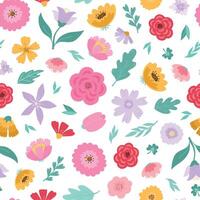 Spring flowers seamless pattern for wallpaper, scrapbooking, stationery, wrapping paper, textile prints, kids apparel, bedding, packaging, digital paper, etc. EPS 10 vector