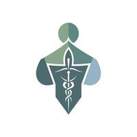 A medical symbol with a shield icon vector