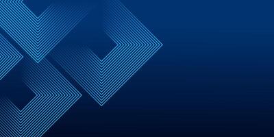 Dark blue square line abstract background. Shiny blue square geometric line with future technology concept. vector