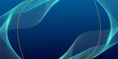 Abstract dynamic line wave on dark blue background. Future technology concept. vector