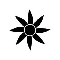 Flower icon over white background, silhouette style, ilustration design vector