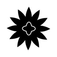 Cute flower decorative isolated icon illustration design black and white vector