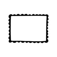 Vintage photo frame isolated on white background. Hand drawn illustration. vector