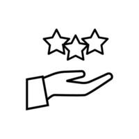 Stars rating icon. illustration in outline style on white background. vector