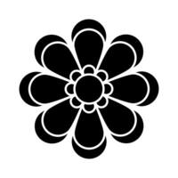 Cute flower garden decorative icon illustration graphic design in black and white vector