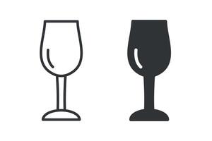 Glass icon on white background. art image illustration, isolated on white background. vector