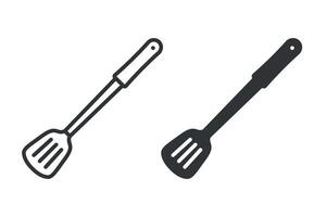 Spatula icon on white background. art image illustration, isolated on white background. vector