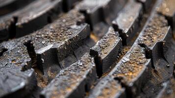 Close-Up of Brake Pad Friction Material with Texture and Detail for Automotive Design photo