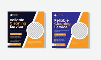 Two brochures for cleaning services on a white background vector