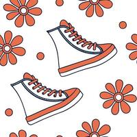 60s mod seamless pattern with bold graphics and vibrant colors for trendy designs Clean vector