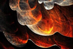 Geothermal Wonders. Volcanic Rock Cave with Intricate Formations and Natural Illumination photo