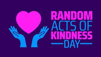 random acts of kindness day background banner or poster design template. observed every year in March. Holiday concept. Use to any Template, card, poster, placard, template. vector