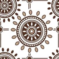 Aboriginal Dot Art seamless tile pattern with earthy tones and traditional motifs for authentic decor Clean vector