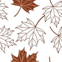 Abstract autumn leaves seamless pattern with geometric leaf shapes and earthy tones for modern fall designs Clean vector