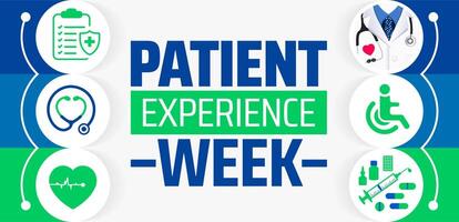 Patient Experience Week background banner or poster design template. observed every year in March. Holiday concept. Use to any Template, card, poster, placard, template. vector