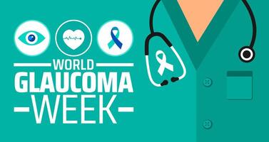 World glaucoma week background banner or poster design template. observed every year in March. Holiday concept. Use to any Template, vector