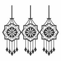 Abstract digital art of Diwali lanterns and glowing patterns representing a cultural gathering Clean Set 5 vector
