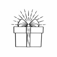 Abstract Diwali gift box with glowing ribbon and a sparkler isolated on a white background Clean vector