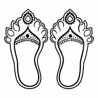 Abstract Diwali Lakshmi footprint with glowing accents isolated on a white background Clean vector