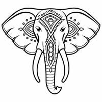 Abstract Diwali elephant with glowing traditional patterns isolated on a white background Clean vector