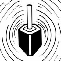 Abstract dreidel spinning with glowing neon trails digital art Clean vector
