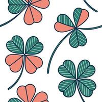 Abstract geometric clover seamless pattern with vibrant hues and dynamic layout on white Clean vector