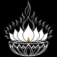 Abstract glowing art of a Labh Pancham celebration with digital flames Clean Set 2 vector