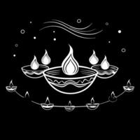 Abstract glowing digital art of Labh Pancham with floating diya lamps Clean Set 2 vector