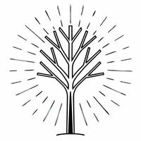Abstract Glowing Financial Tree Clean vector