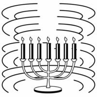 Abstract glowing Hanukkah candles with swirling light effects Clean vector