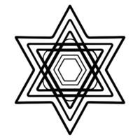 Abstract glowing Star of David with swirling neon colors digital art Clean vector