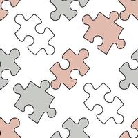 Abstract puzzle pieces of different colors fitting together with copy space Clean vector