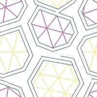 Abstract retro polygon seamless pattern bright hues on white background suitable for stationery Clean Set 4 vector