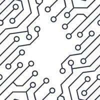 Abstract seamless pattern featuring techno lines and futuristic circuit board elements designed to evoke a digital tech inspired interface Clean vector