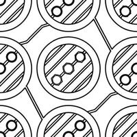 Abstract seamless pattern featuring neon fractal designs and digital grids creating a futuristic interface with intricate details Clean vector