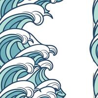 Abstract summer waves seamless pattern with artistic wave shapes and vibrant hues for creative beach designs Clean vector